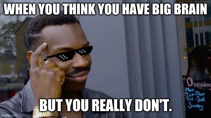 Roll Safe Think About It Meme | WHEN YOU THINK YOU HAVE BIG BRAIN; BUT YOU REALLY DON'T. | image tagged in memes,roll safe think about it | made w/ Imgflip meme maker