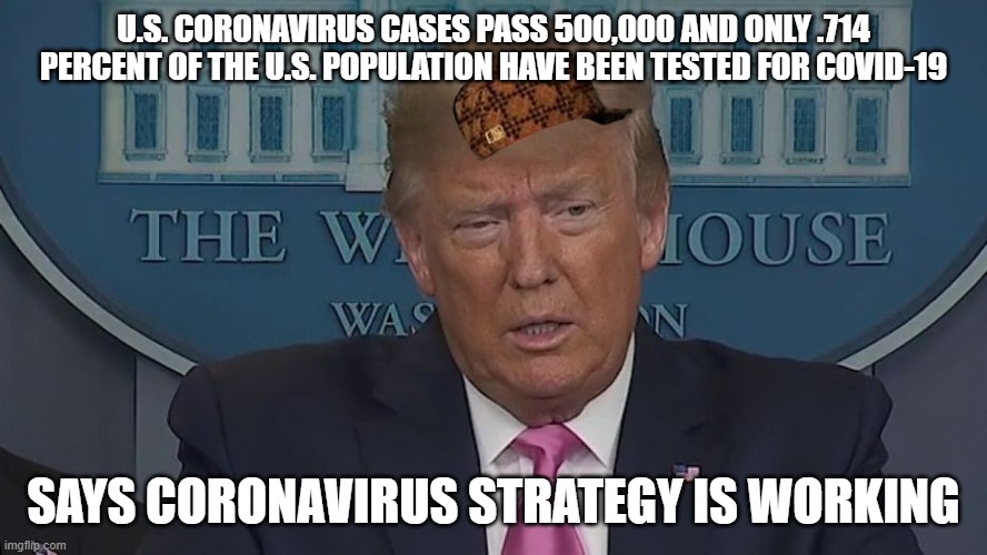 If Only You Knew How Bad Things Really Are | U.S. CORONAVIRUS CASES PASS 500,000 AND ONLY .714 PERCENT OF THE U.S. POPULATION HAVE BEEN TESTED FOR COVID-19; SAYS CORONAVIRUS STRATEGY IS WORKING | image tagged in if only you knew how bad things really are | made w/ Imgflip meme maker