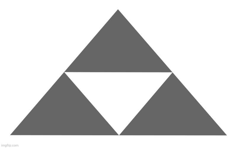 Monochrome TriForce! | image tagged in monochrome triforce | made w/ Imgflip meme maker