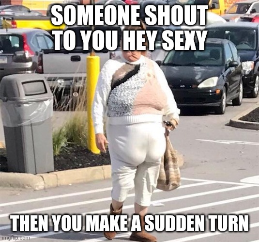 Hey sexy | SOMEONE SHOUT TO YOU HEY SEXY; THEN YOU MAKE A SUDDEN TURN | image tagged in funny memes,hey girl,sudden realization,sudden turn,funny,frontbum | made w/ Imgflip meme maker