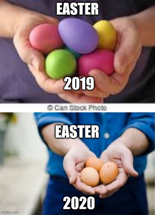 Coronavirus times | EASTER; 2019; EASTER; 2020 | image tagged in coronavirus meme | made w/ Imgflip meme maker