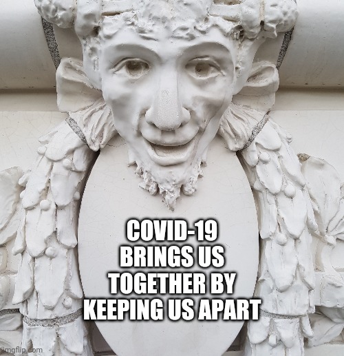 Philosobserver | COVID-19 BRINGS US TOGETHER BY KEEPING US APART | image tagged in philosobserver | made w/ Imgflip meme maker