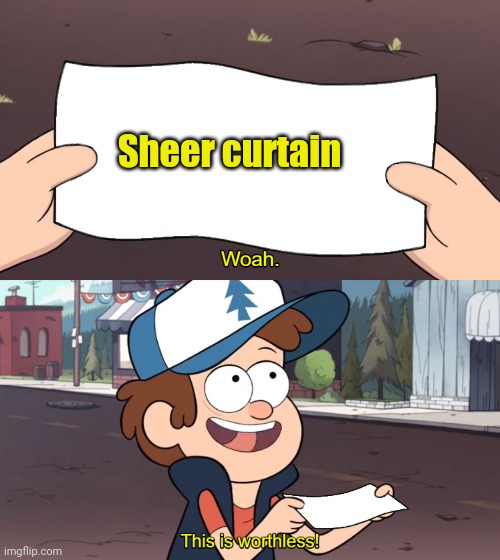 This is Worthless | Sheer curtain | image tagged in this is worthless | made w/ Imgflip meme maker