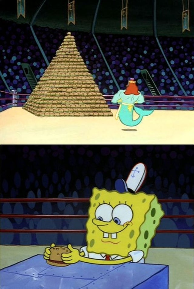 High Quality spongebob vs neptune Blank Meme Template