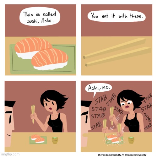 We never saw Ashi eat in the series, EVER. | image tagged in samurai jack,ashi,repost,memes | made w/ Imgflip meme maker