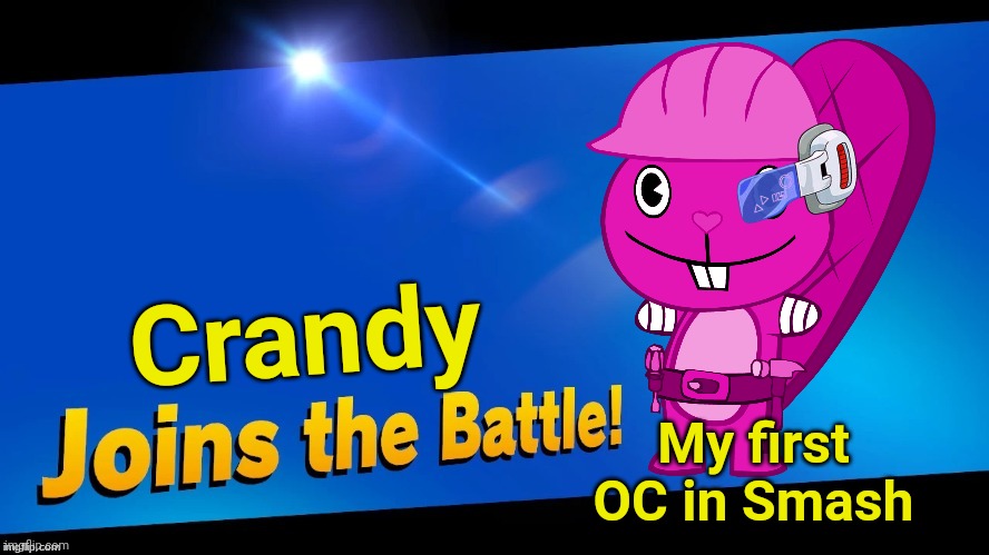 Crandy is Now in Smash! | Crandy; My first OC in Smash | image tagged in blank joins the battle,happy tree friends,crandy | made w/ Imgflip meme maker