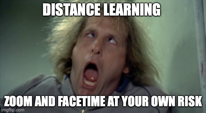 FaceTime at your own risk | DISTANCE LEARNING; ZOOM AND FACETIME AT YOUR OWN RISK | image tagged in memes,covid19,school,zoom,facetime,funny memes | made w/ Imgflip meme maker