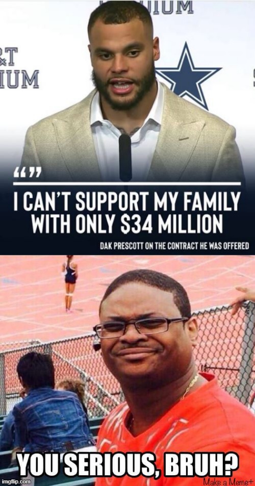 Like, People Are Struggling Bruh and You're Complaining! | image tagged in dallas cowboys | made w/ Imgflip meme maker
