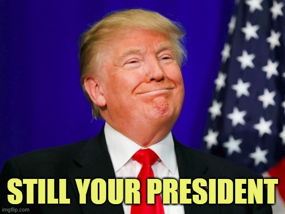 Trump Smile | STILL YOUR PRESIDENT | image tagged in trump smile | made w/ Imgflip meme maker