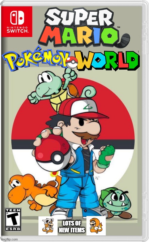 POKEMON WORLD | LOTS OF NEW ITEMS | image tagged in super mario bros,pokemon,nintendo switch,fake switch games | made w/ Imgflip meme maker