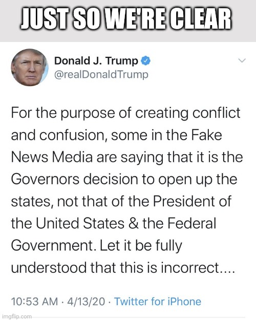 JUST SO WE'RE CLEAR | image tagged in funny memes | made w/ Imgflip meme maker