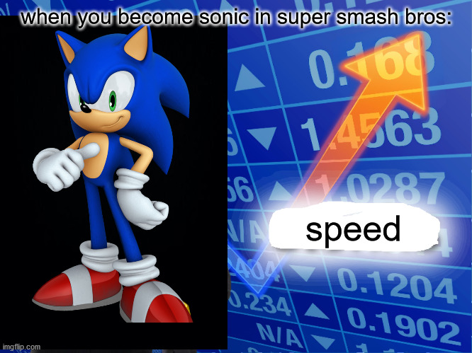 when you become sonic in super smash bros:; speed | made w/ Imgflip meme maker