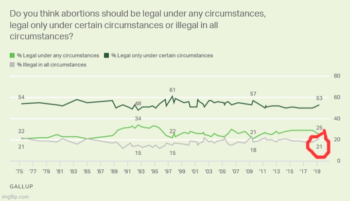 Abortion polling Gallup | image tagged in abortion polling gallup | made w/ Imgflip meme maker