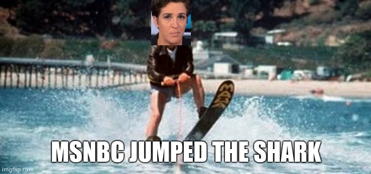 Fonzie shark | MSNBC JUMPED THE SHARK | image tagged in fonzie shark | made w/ Imgflip meme maker