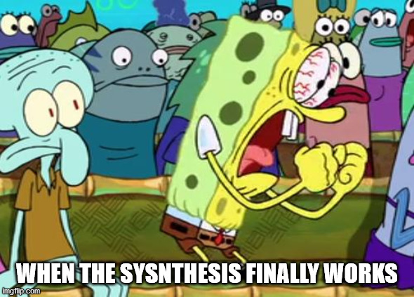 After a harrowing day in Lab | WHEN THE SYSNTHESIS FINALLY WORKS | image tagged in spongebob yes,science,chemistry,organic chemistry,lab | made w/ Imgflip meme maker