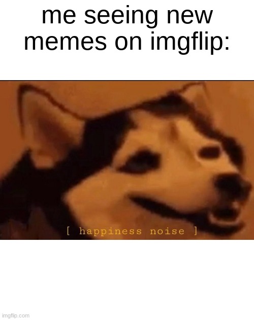 happines noise | me seeing new memes on imgflip: | image tagged in happines noise | made w/ Imgflip meme maker