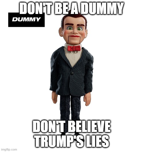The Liar in Chief Cannot Be Trusted | DON'T BE A DUMMY; DON'T BELIEVE TRUMP'S LIES | image tagged in liar trump,coronavirus,covid-19,covid 19,donald trump is an idiot | made w/ Imgflip meme maker