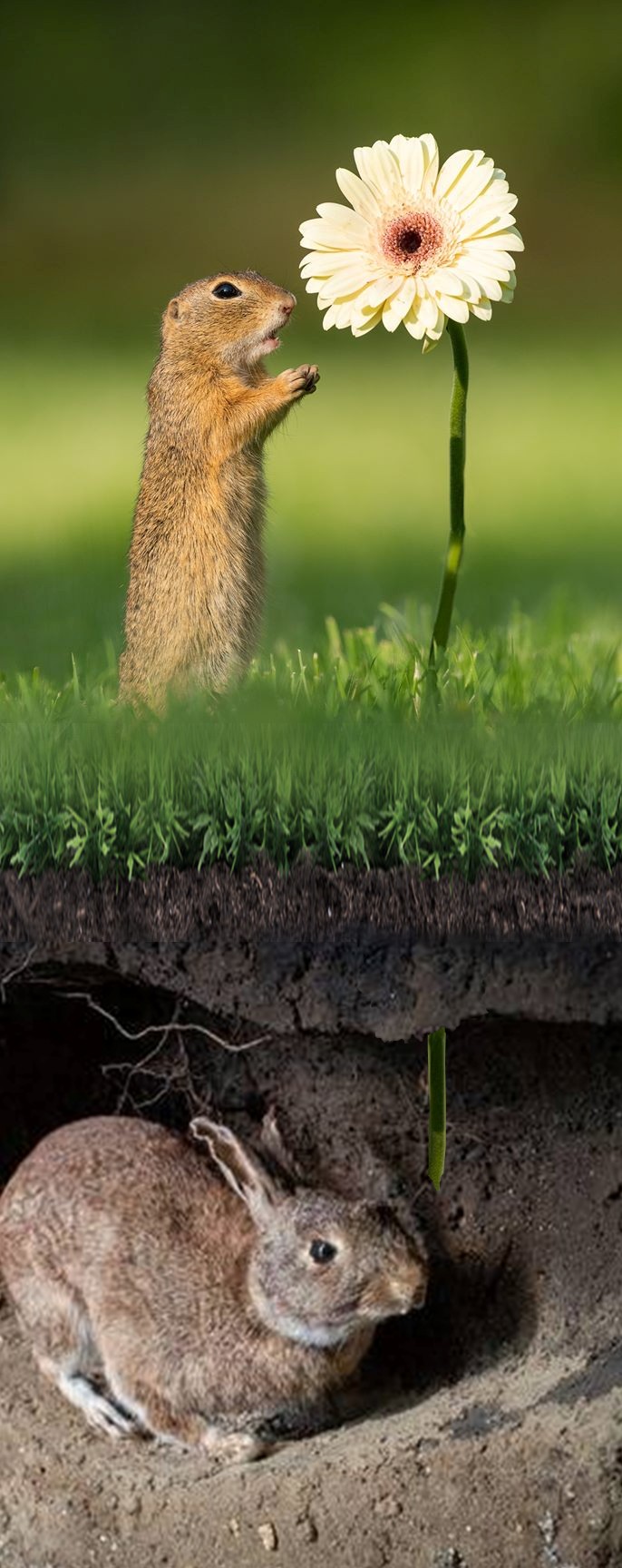 Spy Squirrel Contacts Rabbit Blank Meme Template