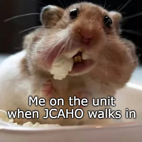 Me on the unit when JCAHO walks in | made w/ Imgflip meme maker