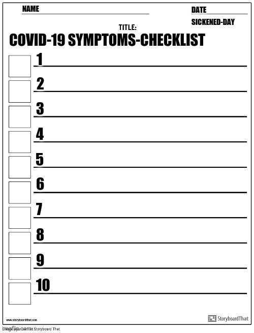 Coronavirus Symptoms Checklist Blank Meme Template