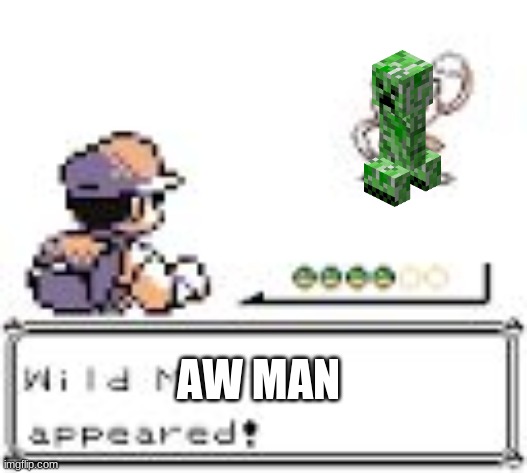 Suddenly, a wild "_" appears | AW MAN | image tagged in suddenly a wild _ appears | made w/ Imgflip meme maker