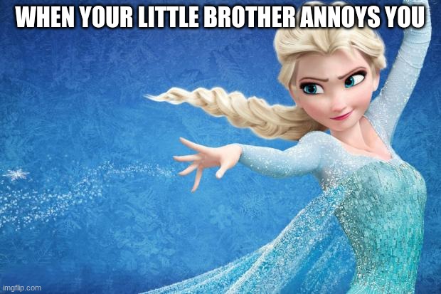 Frozen | WHEN YOUR LITTLE BROTHER ANNOYS YOU | image tagged in frozen | made w/ Imgflip meme maker