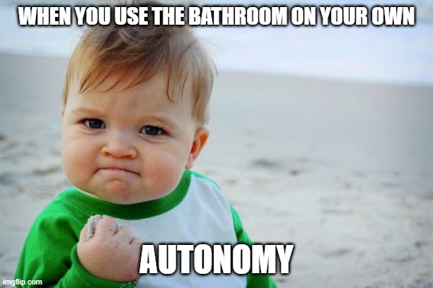 Success Kid Original Meme | WHEN YOU USE THE BATHROOM ON YOUR OWN; AUTONOMY | image tagged in memes,success kid original | made w/ Imgflip meme maker