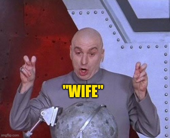 Dr Evil Laser | "WIFE" | image tagged in memes,dr evil laser | made w/ Imgflip meme maker