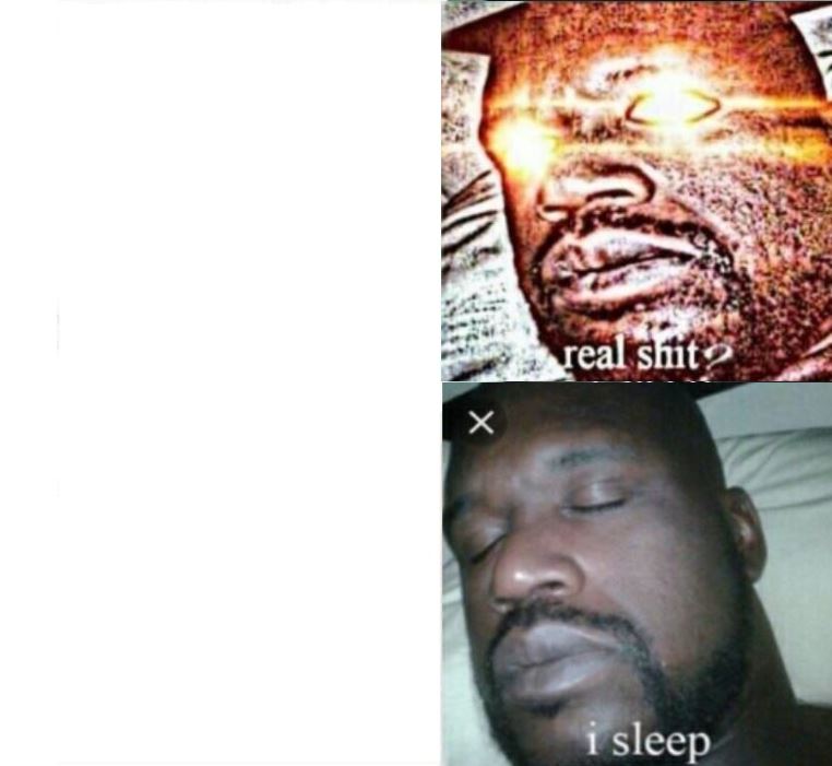 Sleeping Shaq Reversed Blank Meme Template