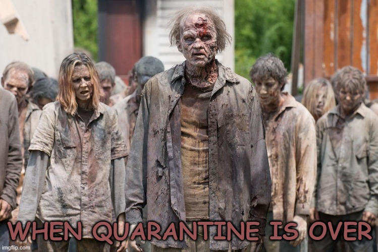 WHEN QUARANTINE IS OVER | image tagged in zombie,coronavirus,covid-19,china virus,kung flu,quarantine | made w/ Imgflip meme maker