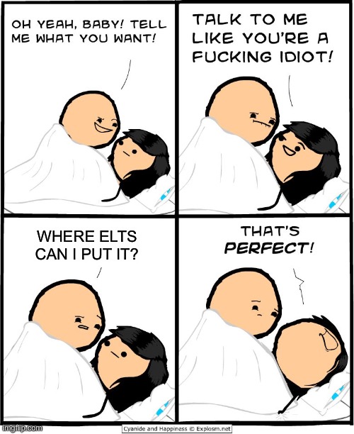 Talk to me like you are a fucking idiot | WHERE ELTS CAN I PUT IT? | image tagged in talk to me like you are a fucking idiot | made w/ Imgflip meme maker