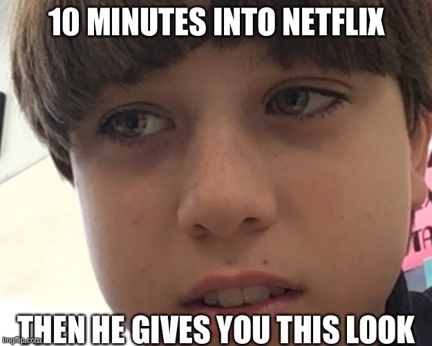 That Face | 10 MINUTES INTO NETFLIX; THEN HE GIVES YOU THIS LOOK | image tagged in that face | made w/ Imgflip meme maker
