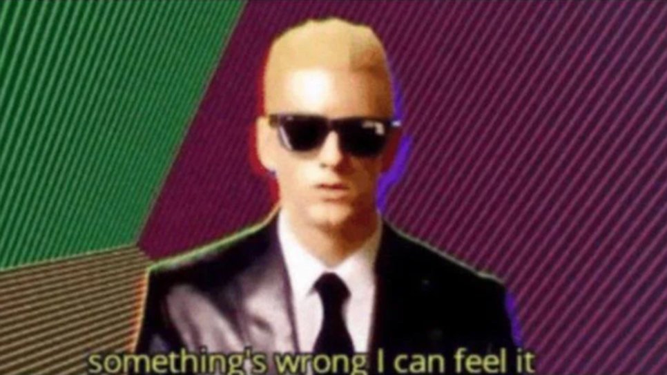 Something's Wrong Eminem Rap god Blank Meme Template