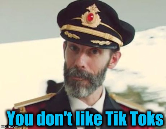 Captain Obvious | You don't like Tik Toks | image tagged in captain obvious | made w/ Imgflip meme maker