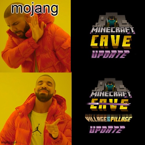 cave update | mojang | image tagged in cave update,minecraft | made w/ Imgflip meme maker