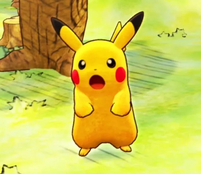 High Quality Pokemon Mystery Dungeon Rescue Team DX surprised Pikachu Blank Meme Template