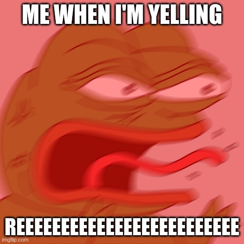 Rage Pepe | ME WHEN I'M YELLING; REEEEEEEEEEEEEEEEEEEEEEEEE | image tagged in rage pepe | made w/ Imgflip meme maker
