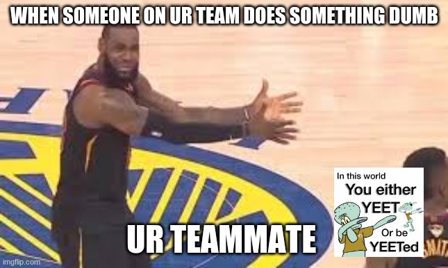 WHEN SOMEONE ON UR TEAM DOES SOMETHING DUMB; UR TEAMMATE | image tagged in basketball | made w/ Imgflip meme maker