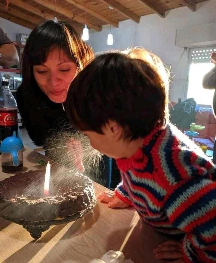 child spitting on a birthday cake Blank Meme Template