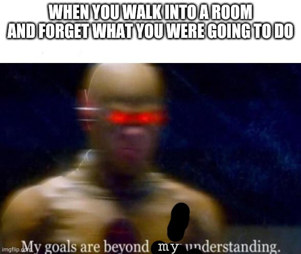 My Goals are Beyond your Understanding | WHEN YOU WALK INTO A ROOM AND FORGET WHAT YOU WERE GOING TO DO; my | image tagged in my goals are beyond your understanding | made w/ Imgflip meme maker
