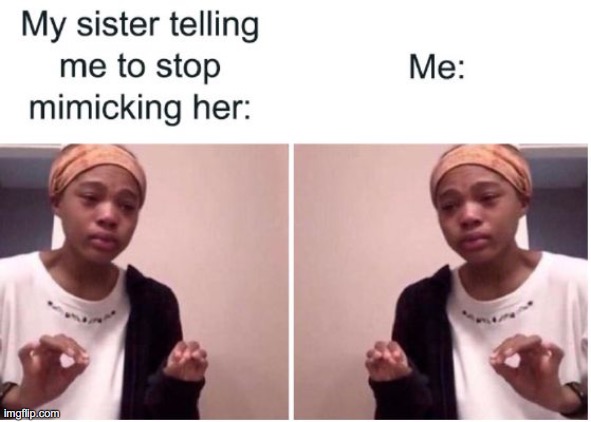 Le me :P  wut u gon' do 'bout it | image tagged in siblings,annoying,memes,funny,lol,sister | made w/ Imgflip meme maker