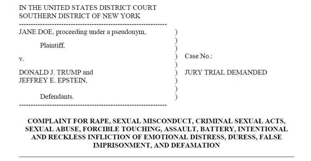 Trump Epstein Jane Doe complaint Blank Meme Template