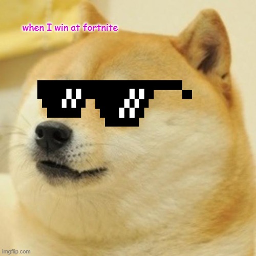 Doge Meme | when I win at fortnite | image tagged in memes,doge | made w/ Imgflip meme maker