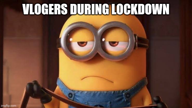 VLOGERS NOW DAYS DAYS | VLOGERS DURING LOCKDOWN | image tagged in minions | made w/ Imgflip meme maker