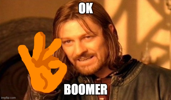 One Does Not Simply | OK; BOOMER | image tagged in memes,one does not simply | made w/ Imgflip meme maker