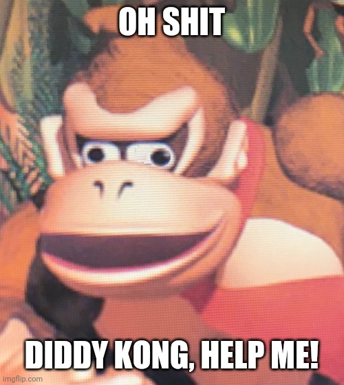 Donkey Kong | OH SHIT DIDDY KONG, HELP ME! | image tagged in donkey kong | made w/ Imgflip meme maker