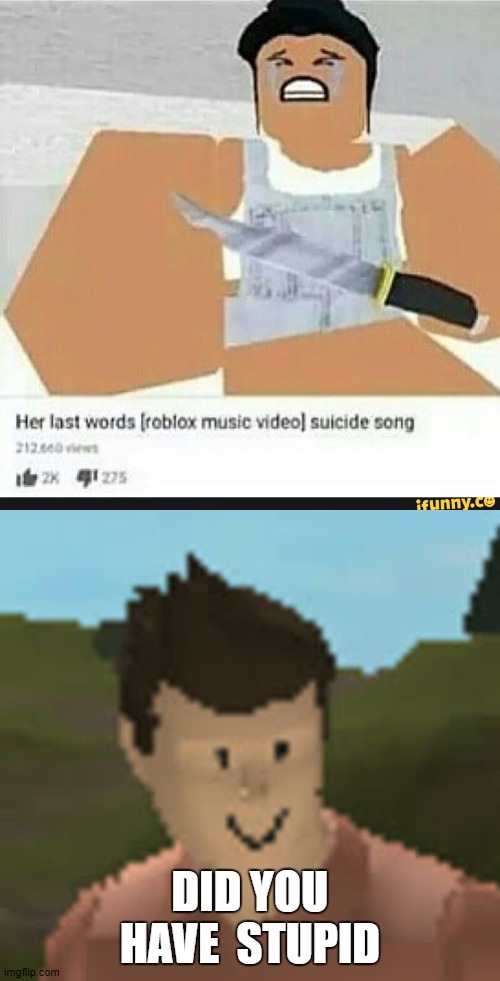 what the. | DID YOU HAVE  STUPID | image tagged in roblox suicide,roblox anthro,brub,memes,roblox meme,cringe | made w/ Imgflip meme maker