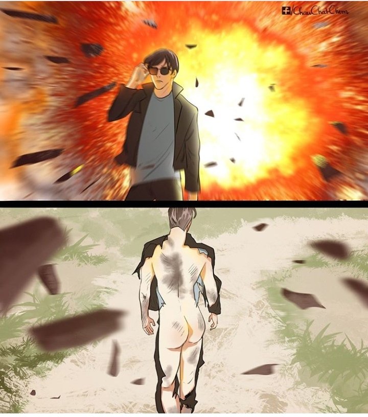 High Quality Hot guy not turning to explosion Blank Meme Template
