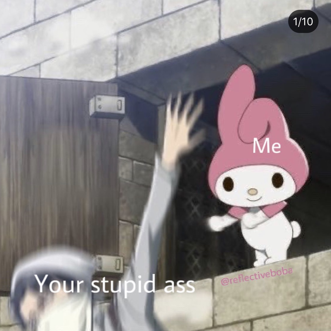 High Quality My Melody vs Attack on Titan Blank Meme Template