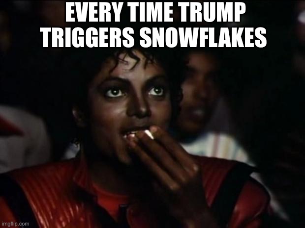 Michael Jackson Popcorn | EVERY TIME TRUMP TRIGGERS SNOWFLAKES | image tagged in memes,michael jackson popcorn | made w/ Imgflip meme maker